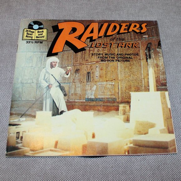 Raiders Of The Lost Ark 1981 read-along adventure book + record set 7” 33⅓ RPM - Picture 1 of 6